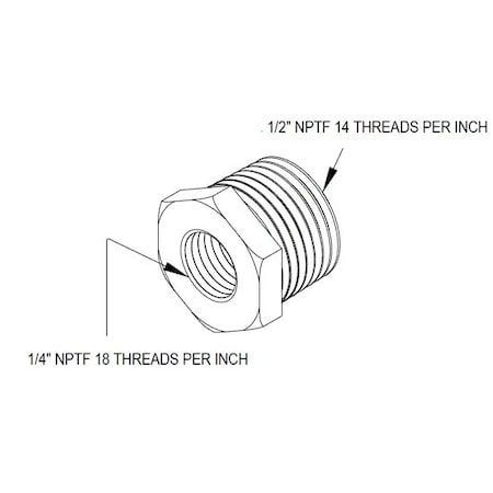 Gordon Brush 1/2" NPT to 1/4" NPT Adapter 900997-A